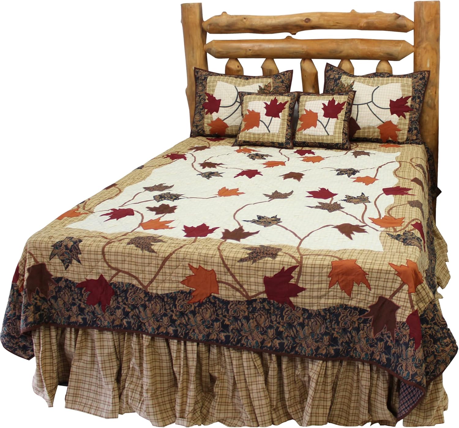 Autumn Bliss Luxury King – Juego de 4 piezas (contiene colcha de 120 pulgadas de ancho x 106 pulgadas de largo, fundas de almohada de 21 x 27