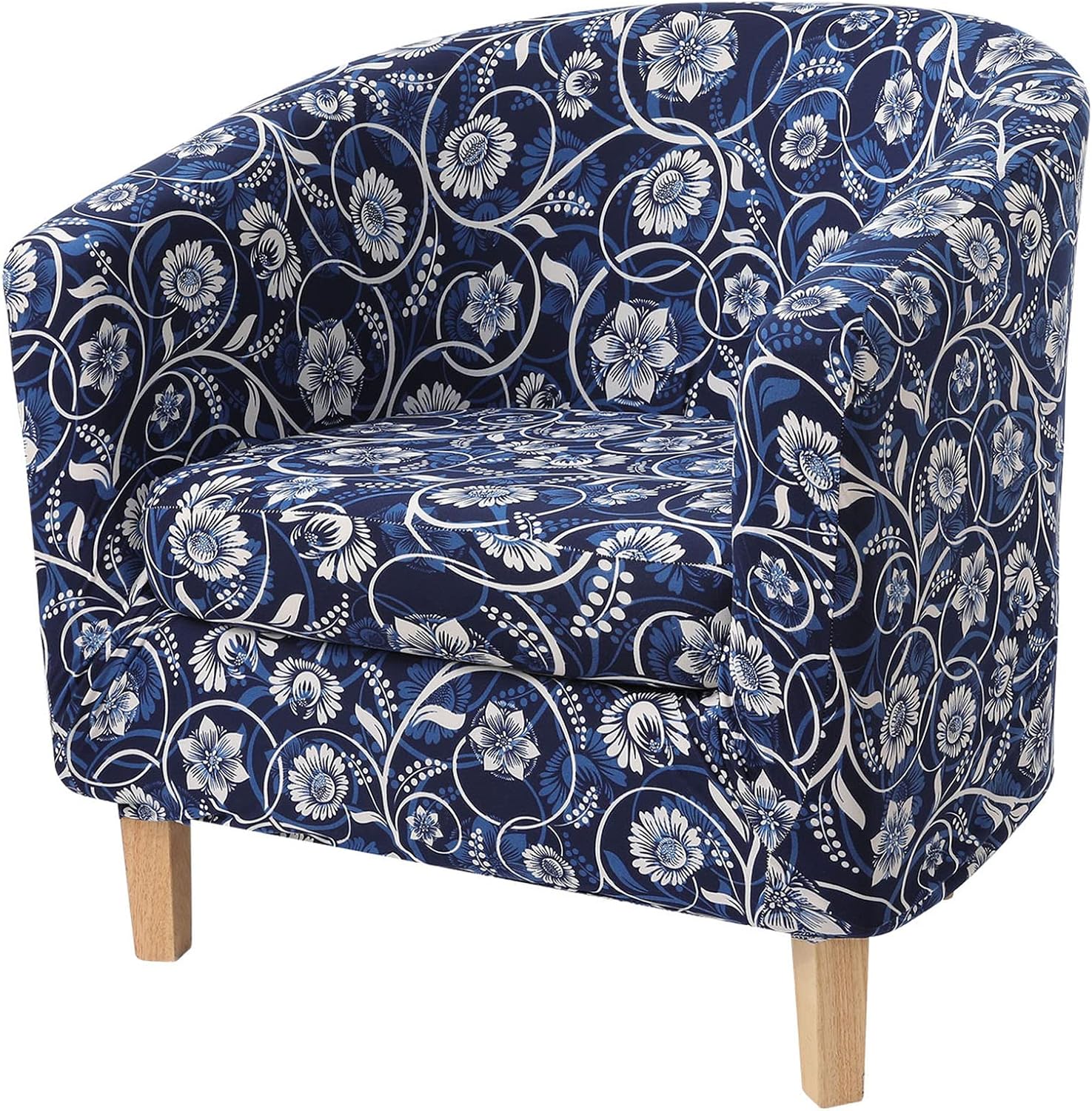 hyha Slipover para silla de bañera estampada de 2 piezas con funda de cojín, funda elástica extraíble para silla de club IKEA Tullsta, funda