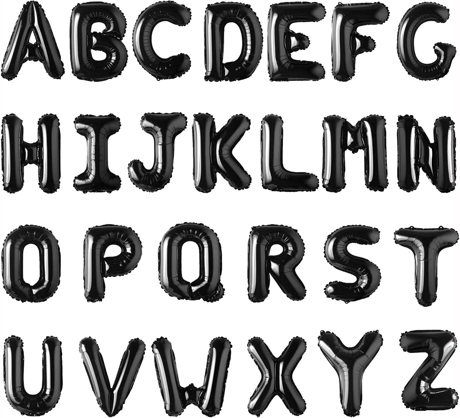 Globos de letras negras de 16 pulgadas de Mylar con letras del alfabeto A-Z, juego de globos para decoración de bodas, fiestas de cumpleaños, 26