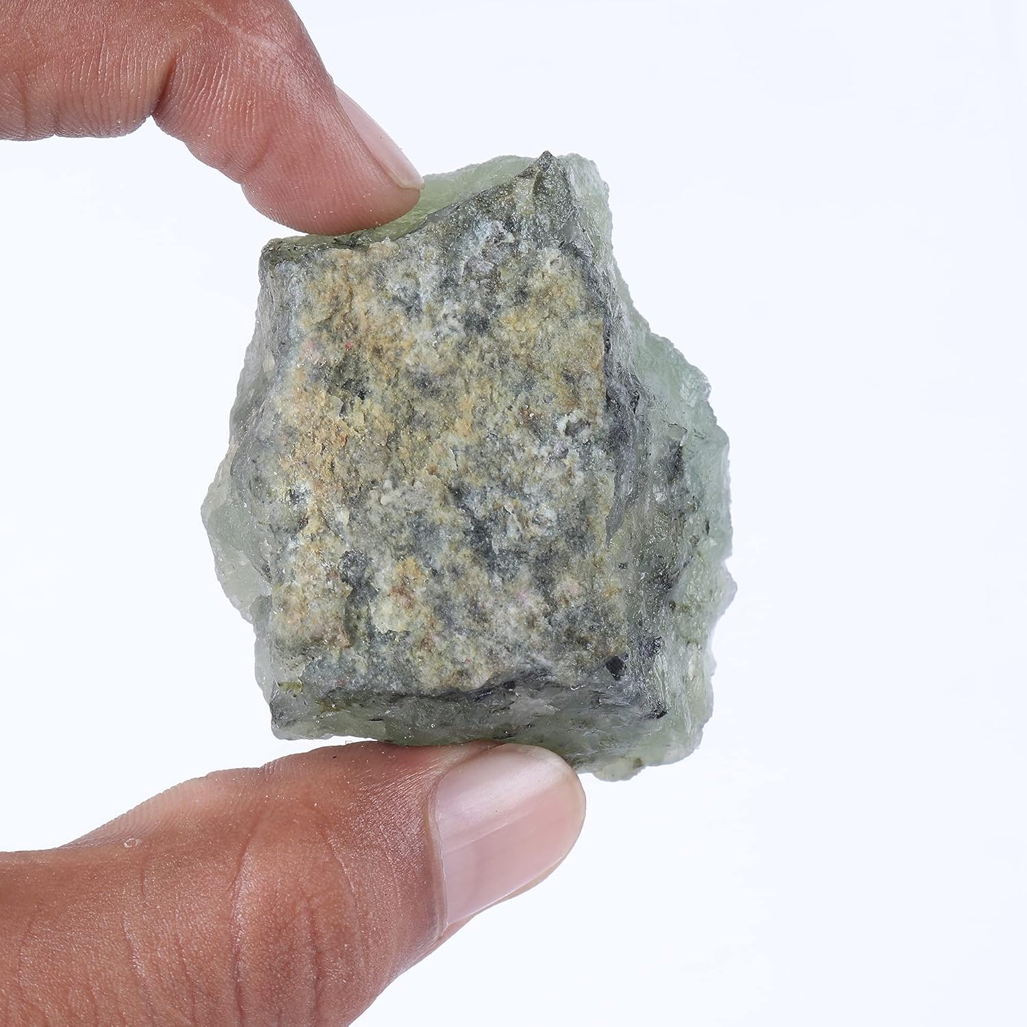 GEMHUB Especímenes minerales naturales de prehnita verde áspero, prehnita de 589 quilates para curación