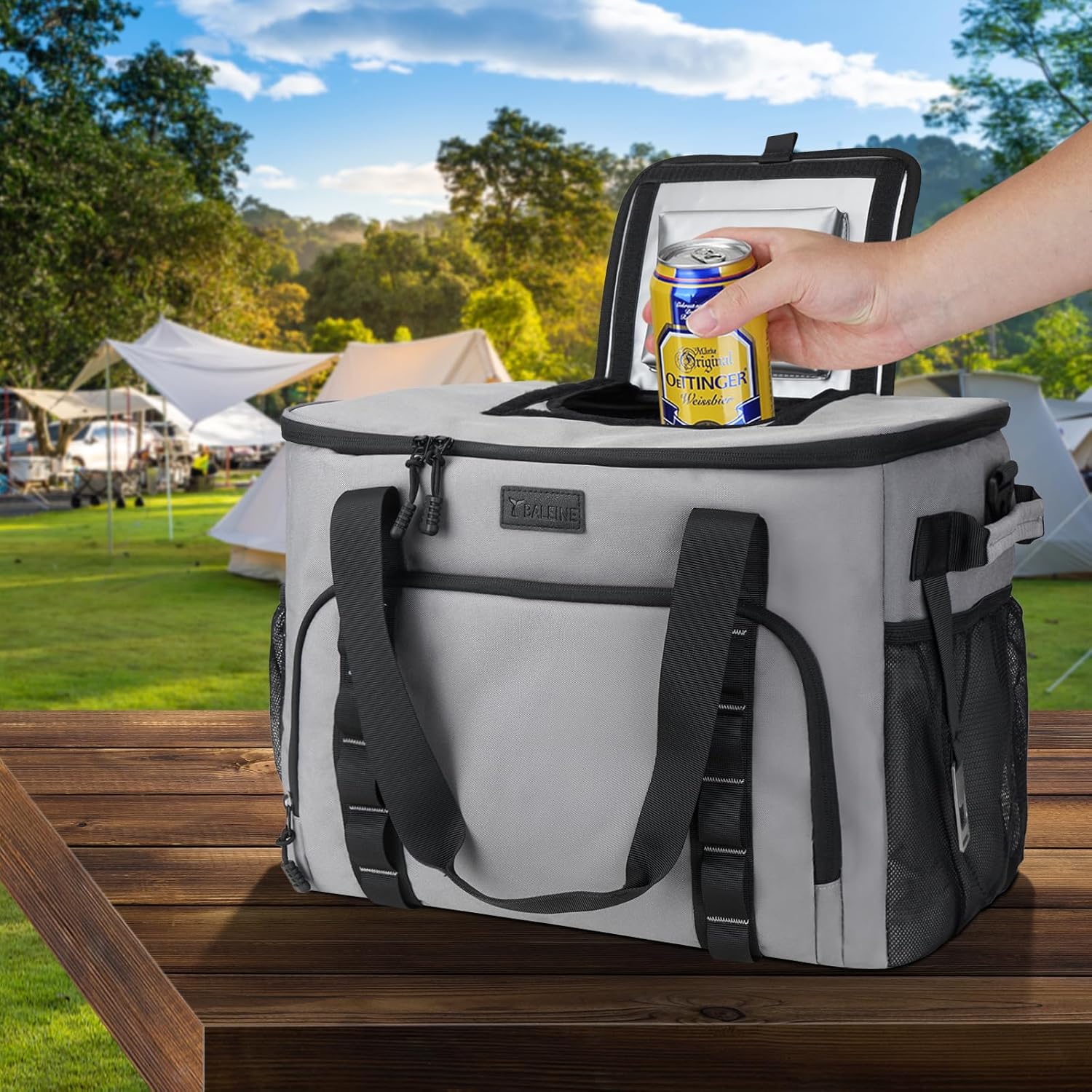 BALEINE Bolsa térmica suave extragrande, enfriador portátil a prueba de fugas, volumen de 4060 latas para playa, camping, kayak, viajes y viajes por