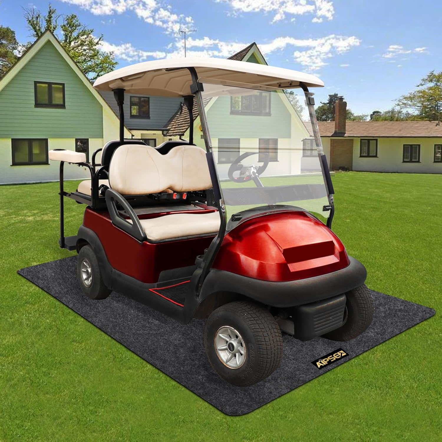 AIPSET Tapete de garaje para carrito de golf, tapete de estacionamiento, almohadilla mecánica para EZGOClub CarYamahaUTVATV, absorbente de aceite,