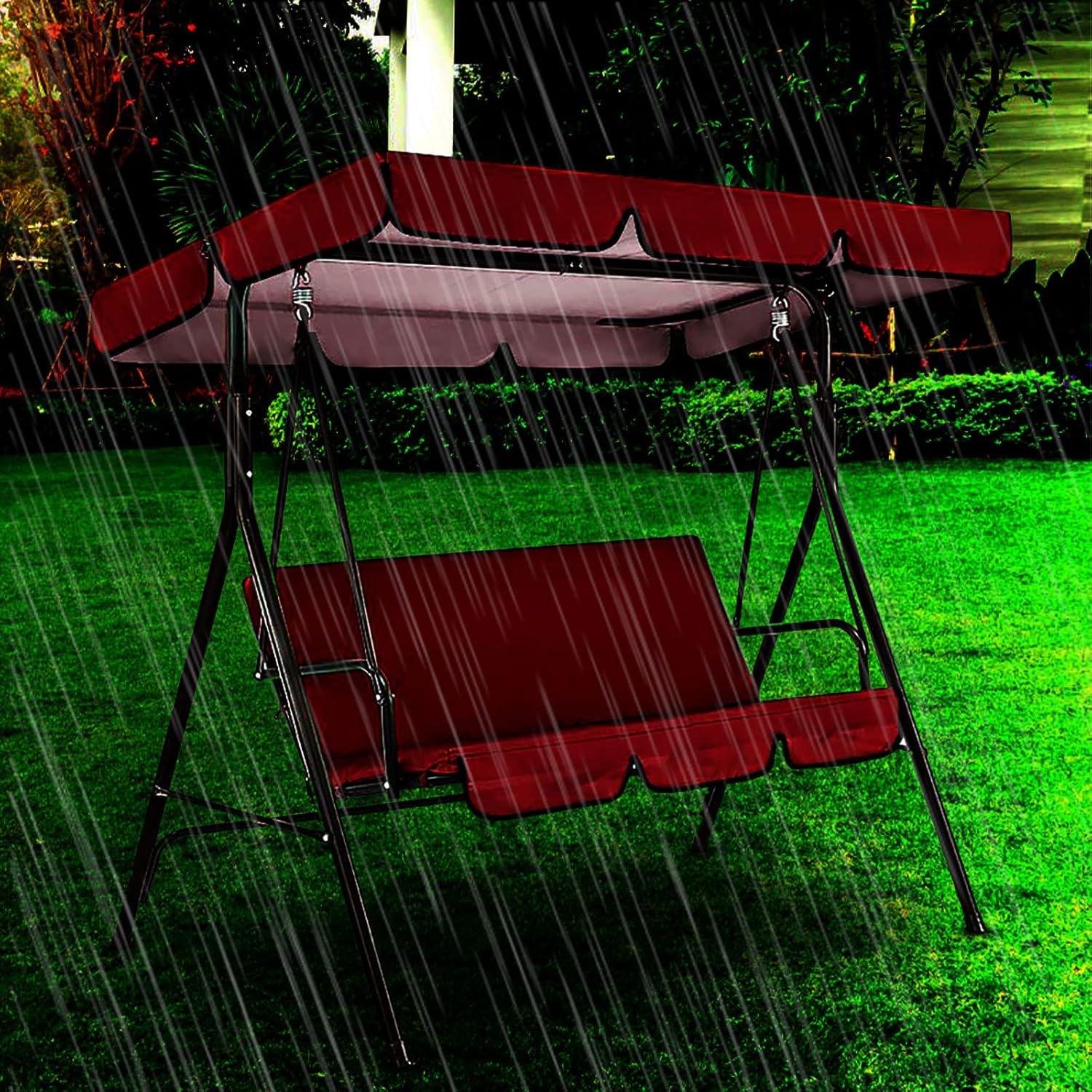 Juego de funda de repuesto para toldo de columpio para patio, cubierta superior de tela Oxford impermeable y cubierta de asiento para patio al aire