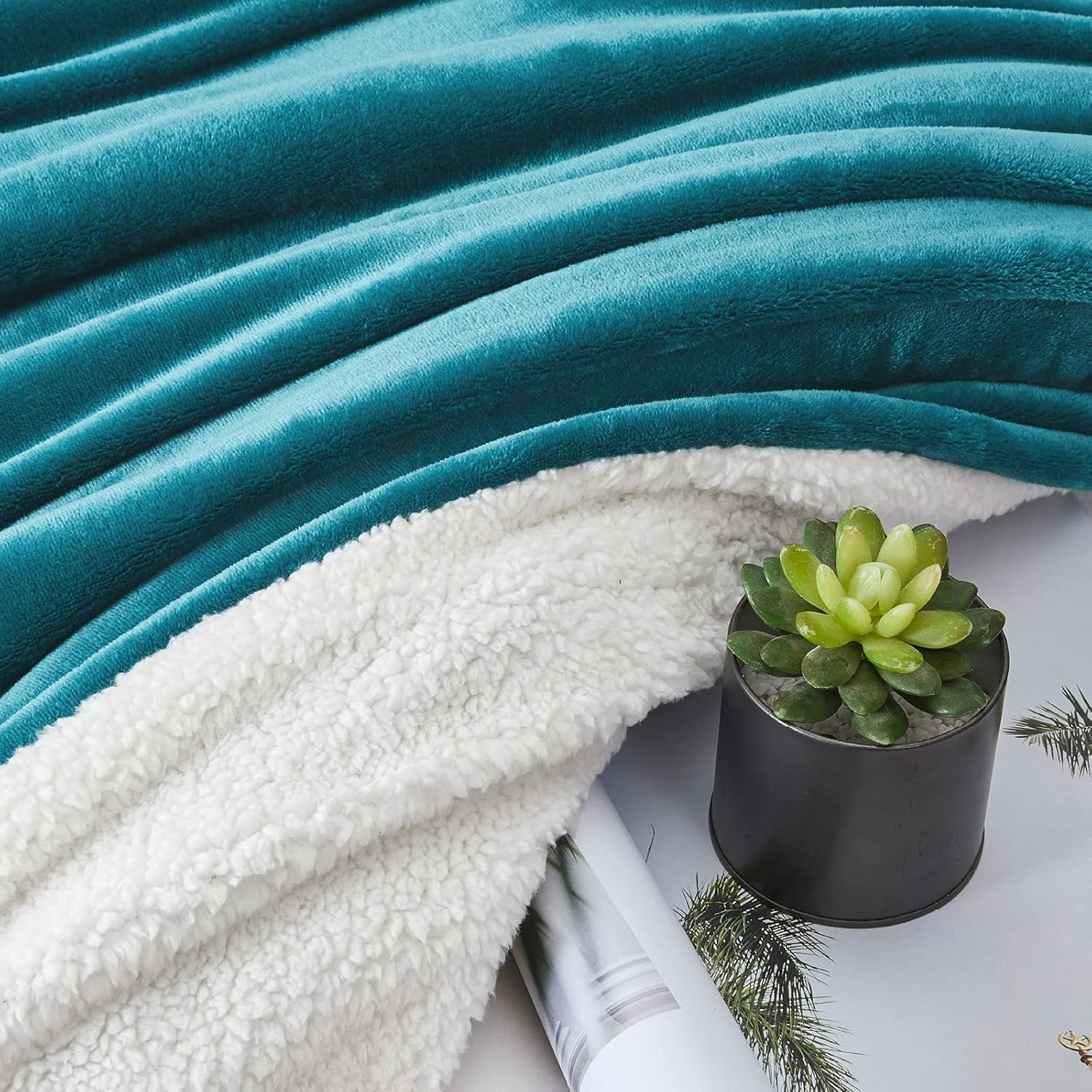 Walensee Sherpa – Manta de forro polar de felpa, muy suave, reversible, manta de franela de microfibra para sofá, cama, sofá ultra lujoso, cálido y