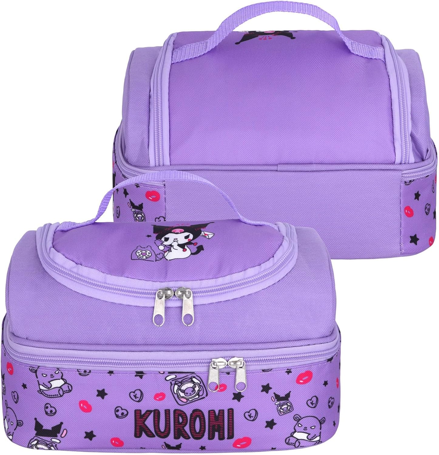 Anime Kuromi – Bolsa de almuerzo para hombre y mujer, a prueba de fugas, gran compartimento, contenedor de almuerzo, para trabajo, viajes, color