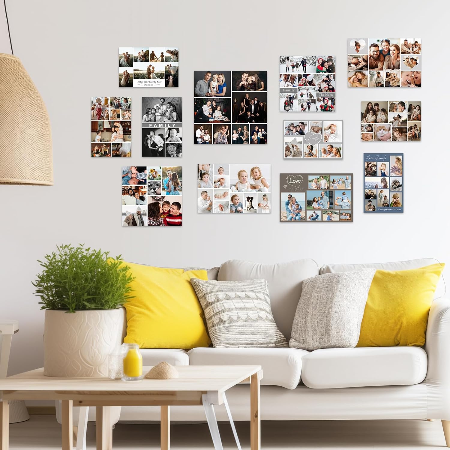 ZXHYWYM Póster de fotos en lienzo personalizado, collage de fotos múltiples, impresiones de lienzo personalizadas con múltiples fotos, coloca tu