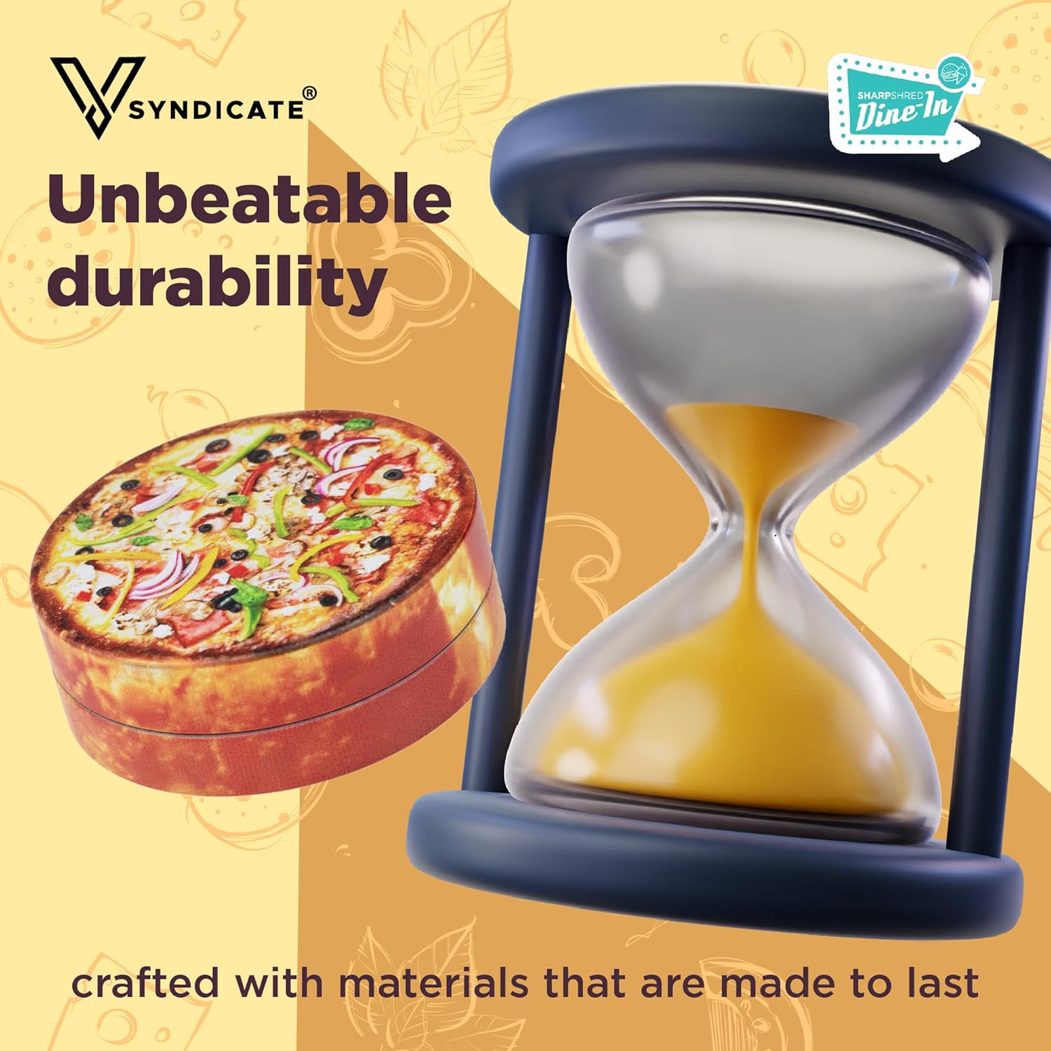 V Syndicate – Molinillo de comedor SharpShred – Molinillo de hierbas de aluminio de 2 piezas con dientes afilados para moler sin esfuerzo y fácil