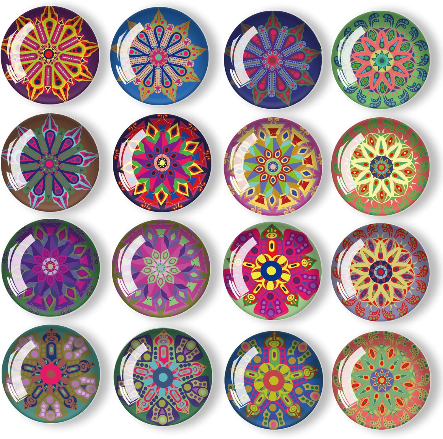 Imanes magnéticos fuertes de vidrio para nevera, redondos, divertidos y coloridos animales, decoración para oficina, pizarra, gabinete,
