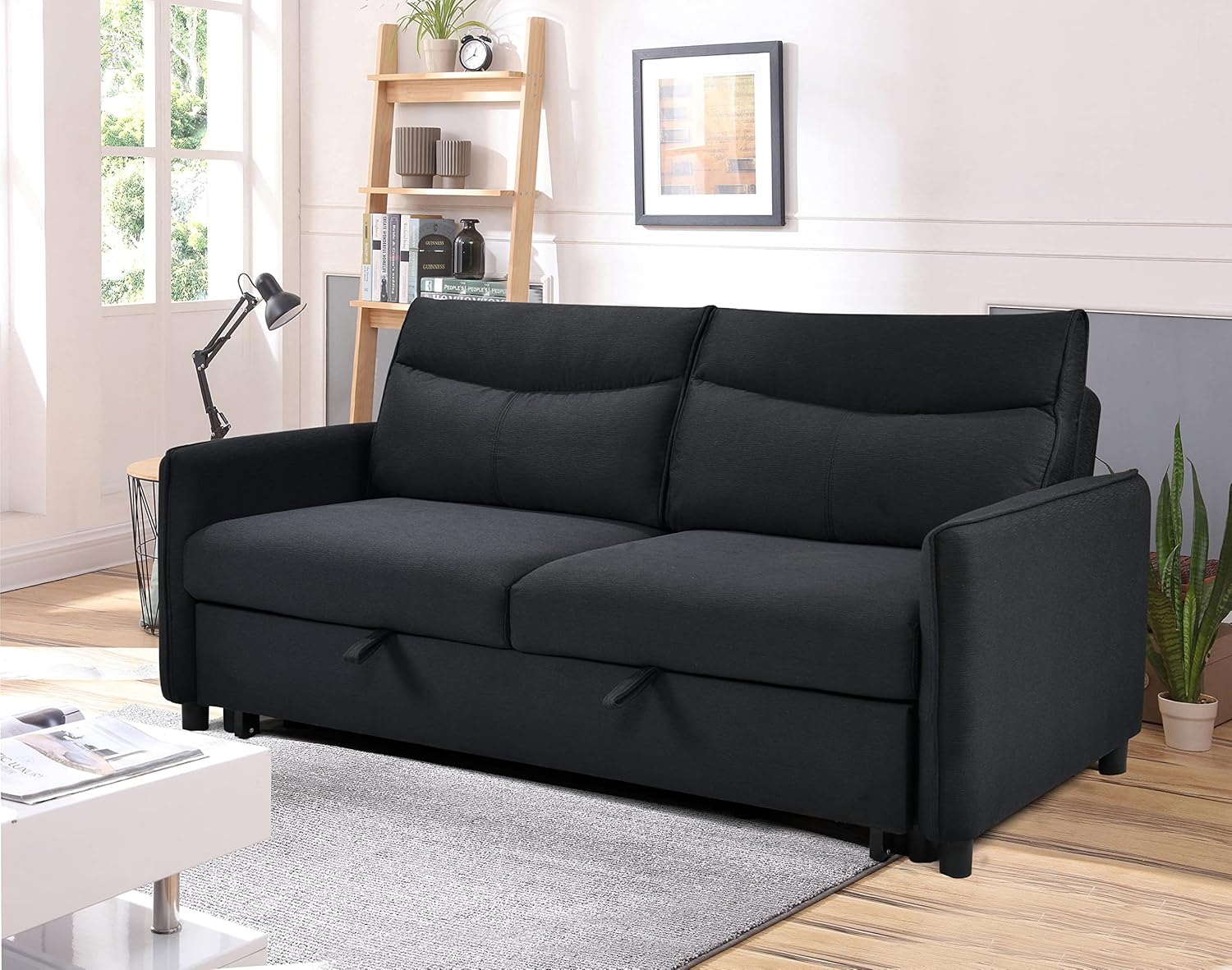 Eafurn Sofá biplaza futón con cama extraíble, tapizado 3 en 1, sofá cama convertible reclinable con respaldo ajustable, sofá cama Sofacama, tamaño