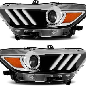 Conjunto de faros delanteros tipo HIDxenón compatible con Ford Mustang 2015 2016 2017 Pasajero y lado del conductor Conjunto de faros delanteros tipo HIDxenón compatible con Ford Mustang 2015 2016 2017 Pasajero y lado del conductor