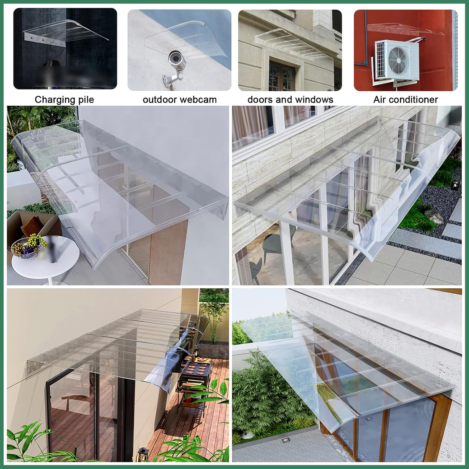 Toldo para ventana de patio, toldo para puerta, toldo para puerta de patio al aire libre, toldo de patio al aire libre, protección UV, lluvia y
