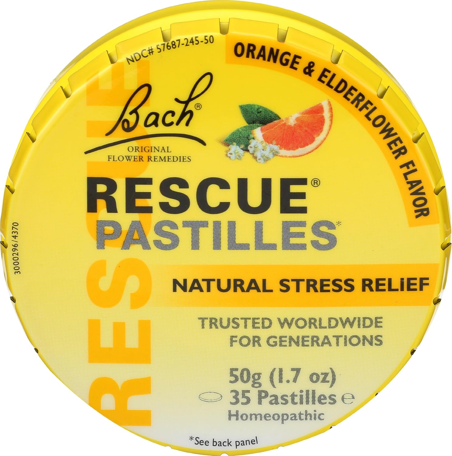 Bach Rescue Pastilles Flor de saúco naranja, 1.7 oz
