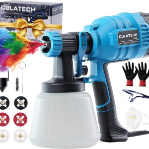 Pulverizador de pintura, Culatech 2024 pistola de pintura eléctrica HVLP mejorada de 700 W, con 6 boquillas de cobre, cable de alimentación largo, Pulverizador de pintura, Culatech 2024 pistola de pintura eléctrica HVLP mejorada de 700 W, con 6 boquillas de cobre, cable de alimentación largo,
