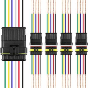RDBS Kit de 5 conectores de cable eléctrico de 6 pines, enchufe macho y hembra impermeables de 6 vÃas para automóvil, camión, motocicleta, barco RDBS Kit de 5 conectores de cable eléctrico de 6 pines, enchufe macho y hembra impermeables de 6 vÃas para automóvil, camión, motocicleta, barco
