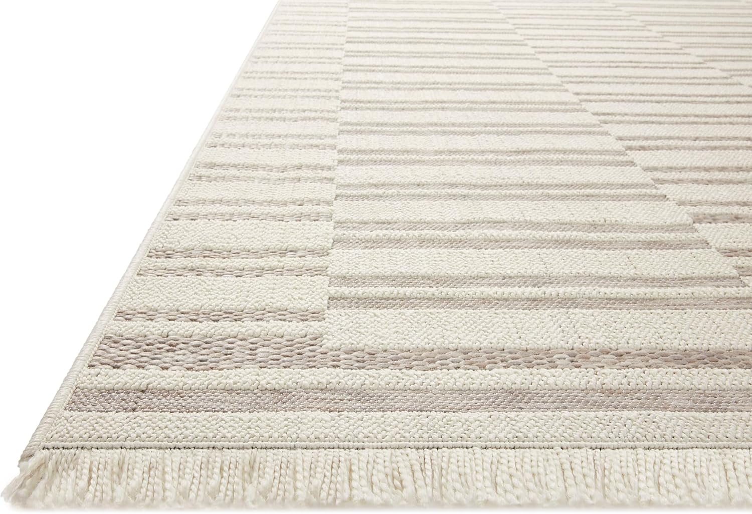 Loloi Amber Lewis x Loloi Malibu Collection MAB-03 – Alfombra de área para interior y exterior, 8′-10″ x 12′-2″, color marrón claromarfil