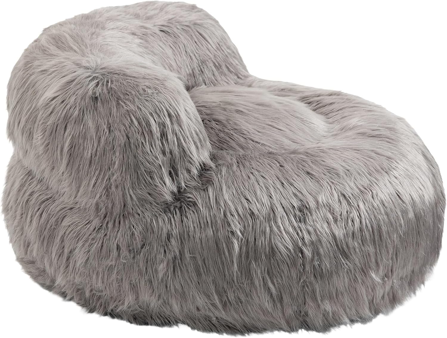 Yoglad Puf para adultos, sofá grande de felpa para juegos y sofá perezoso con otomana, relleno suave extra acogedor y tela peluda, muebles grandes y