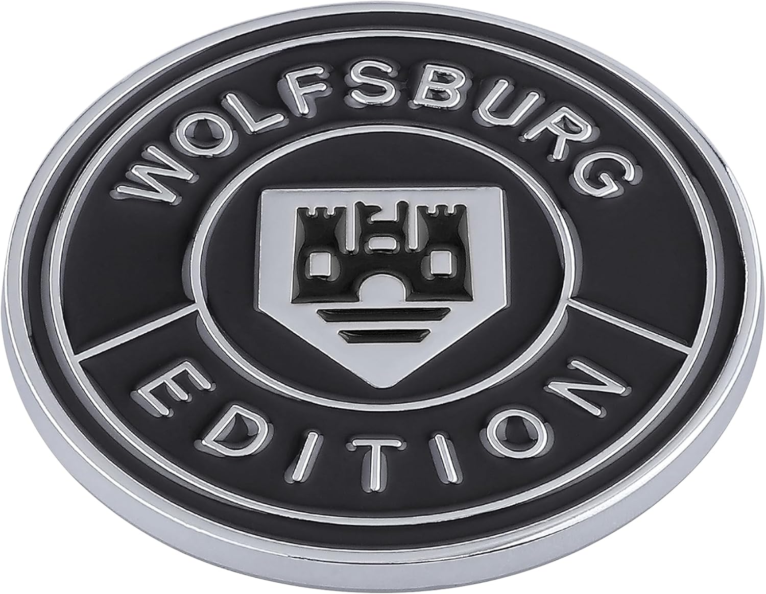 Emblema redondo de la edición A Wolfsburg de 2.5 pulgadas, decoración personalizada para automóvil, calcomanía de aleación de aluminio 3D,