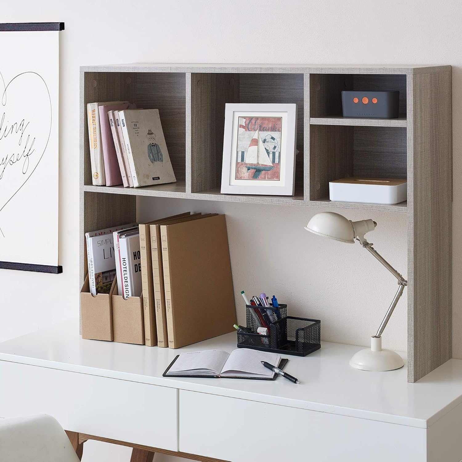 The College Cube – Estantería de escritorio para dormitorio, color natural