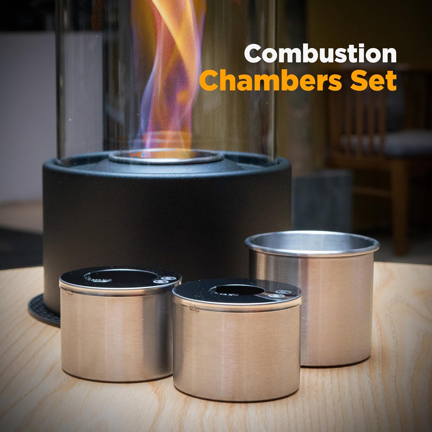 Juego de cámaras de combustión para fogata de mesa para Flammta, KIZZBY, Roundfire, Danya B, para extender el tiempo de combustión, mini inserto
