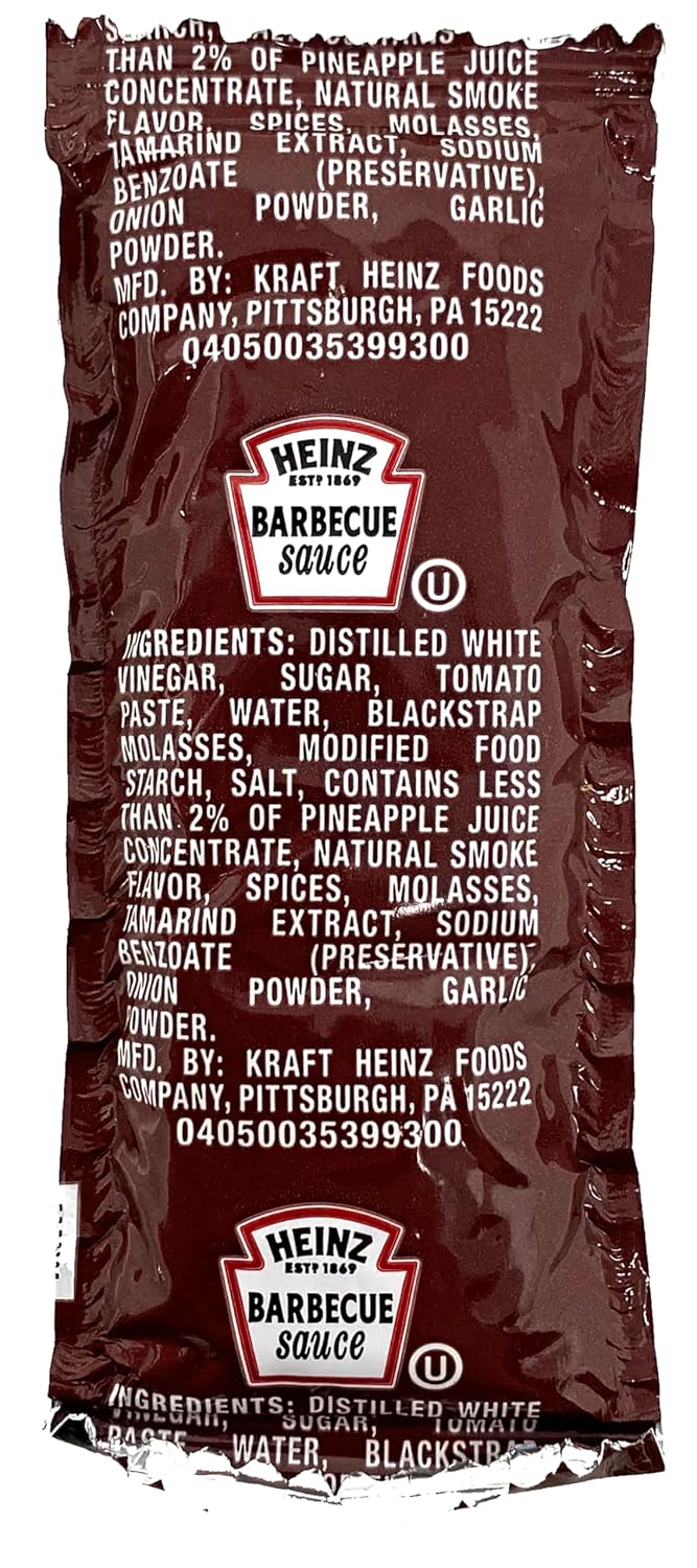 Heinz – Paquete variado de paquetes de condimentos que incluye salsa barbacoa, rancho, salsa de tomate y mostaza de miel, paquetes individuales de