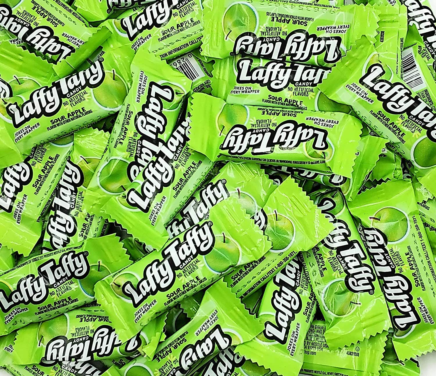 Laffy Taffy – Caramelos de manzana agria  Barras de tamaño divertido  Bromas en cada envoltorio  Caramelo de caramelo Laffy Taffy masticable y