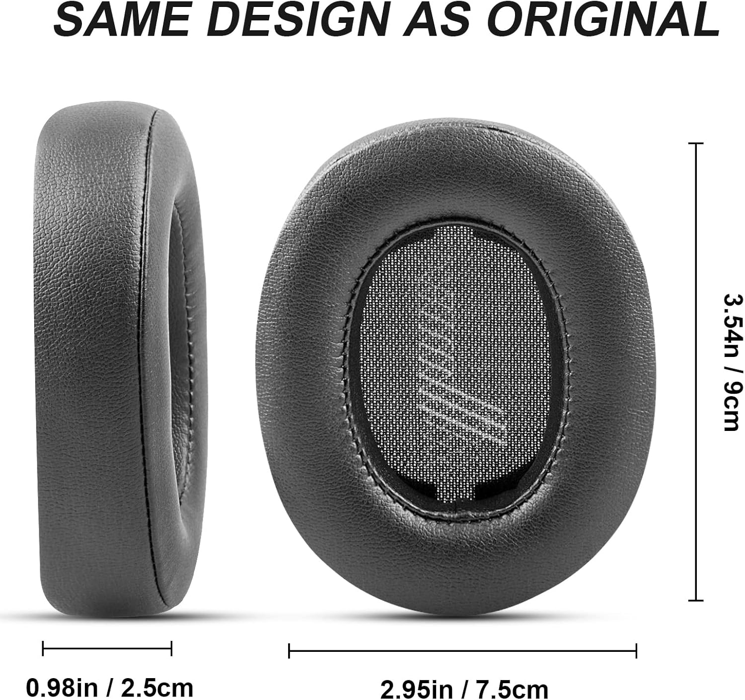 Almohadillas de repuesto para auriculares inalámbricos JBL Live 500BT, almohadillas para oídos Live 500 BT con cuero proteico, espuma viscoelástica