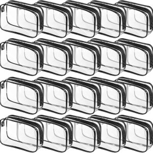 Paquete de 20 bolsas transparentes para cosméticos para mujeres y hombres, bolsas de aseo impermeables, bolsas de maquillaje de PVC, estuche Paquete de 20 bolsas transparentes para cosméticos para mujeres y hombres, bolsas de aseo impermeables, bolsas de maquillaje de PVC, estuche