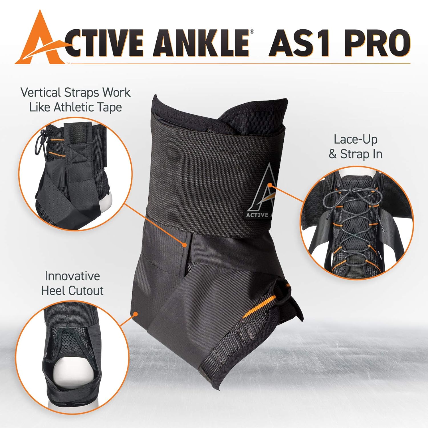 Tobillera AS1 Pro con cordones, estabiliza el tobillo y brinda protección y soporte de esguinces. Ideal para usar en volleyball, rugby y basketball.