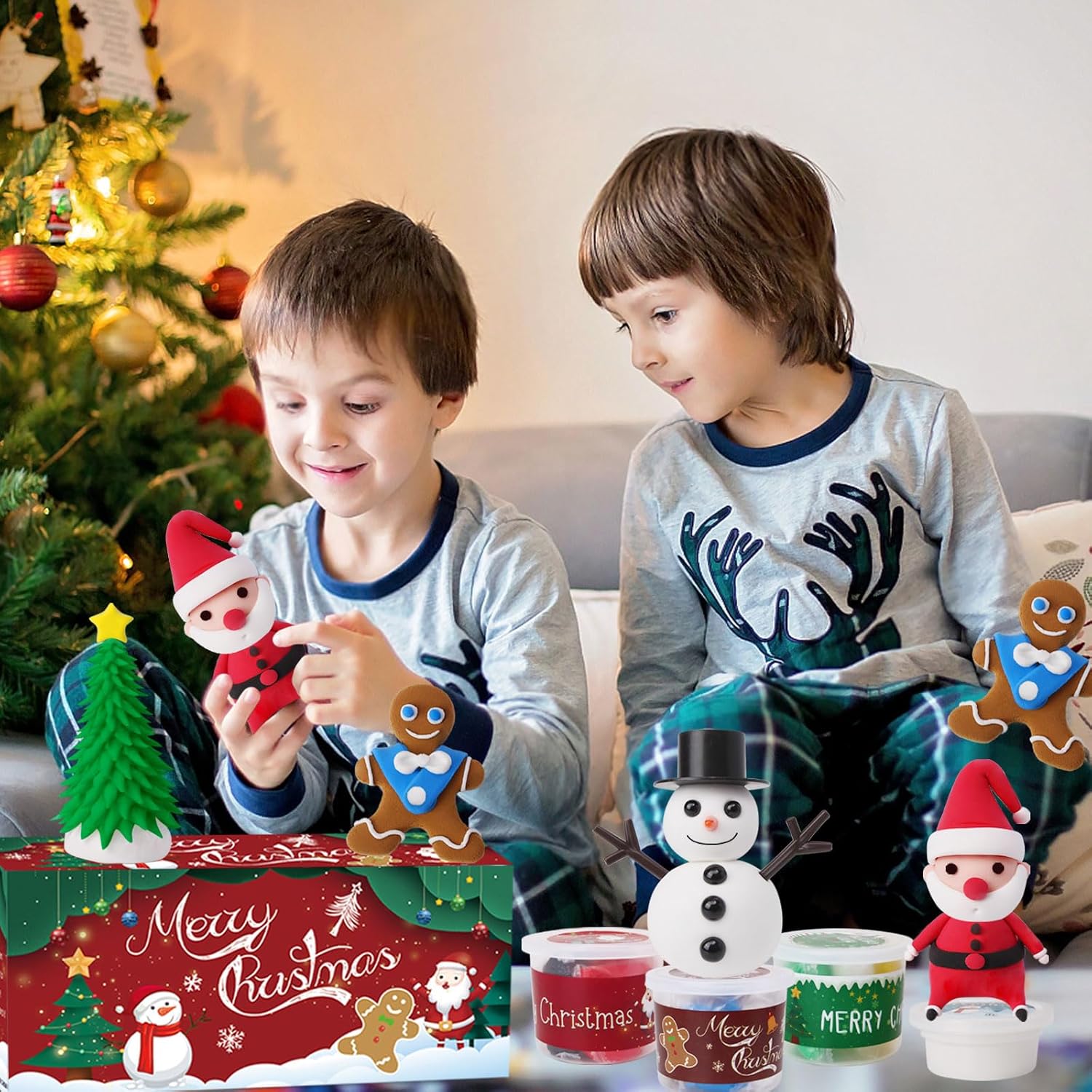 GYGOT Kit de 8 unidades para construir un muñeco de nieve, relleno de calcetín de Navidad para niños, manualidades de Navidad para niños, incluye