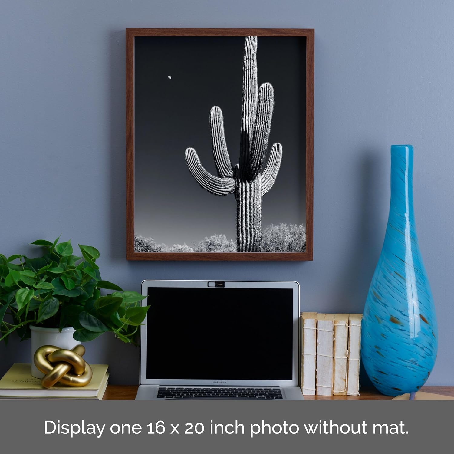 Mikasa Wood Gallery – Marco de pared de 16 x 20 pulgadas, mate a 11 x 14, 17 x 1.57 x 21 pulgadas, nogal