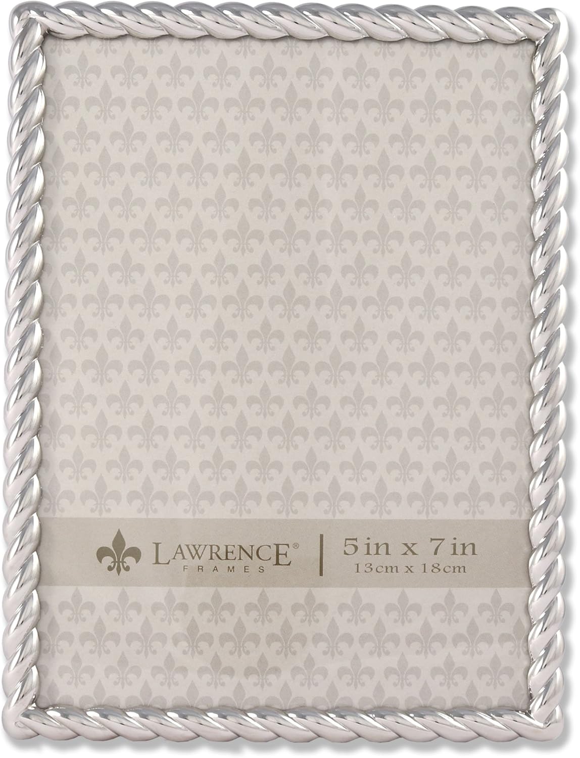 Lawrence Frames 710046 – Marco de fotos de metal, 4 x 6pulgadas, cuerda, color plata