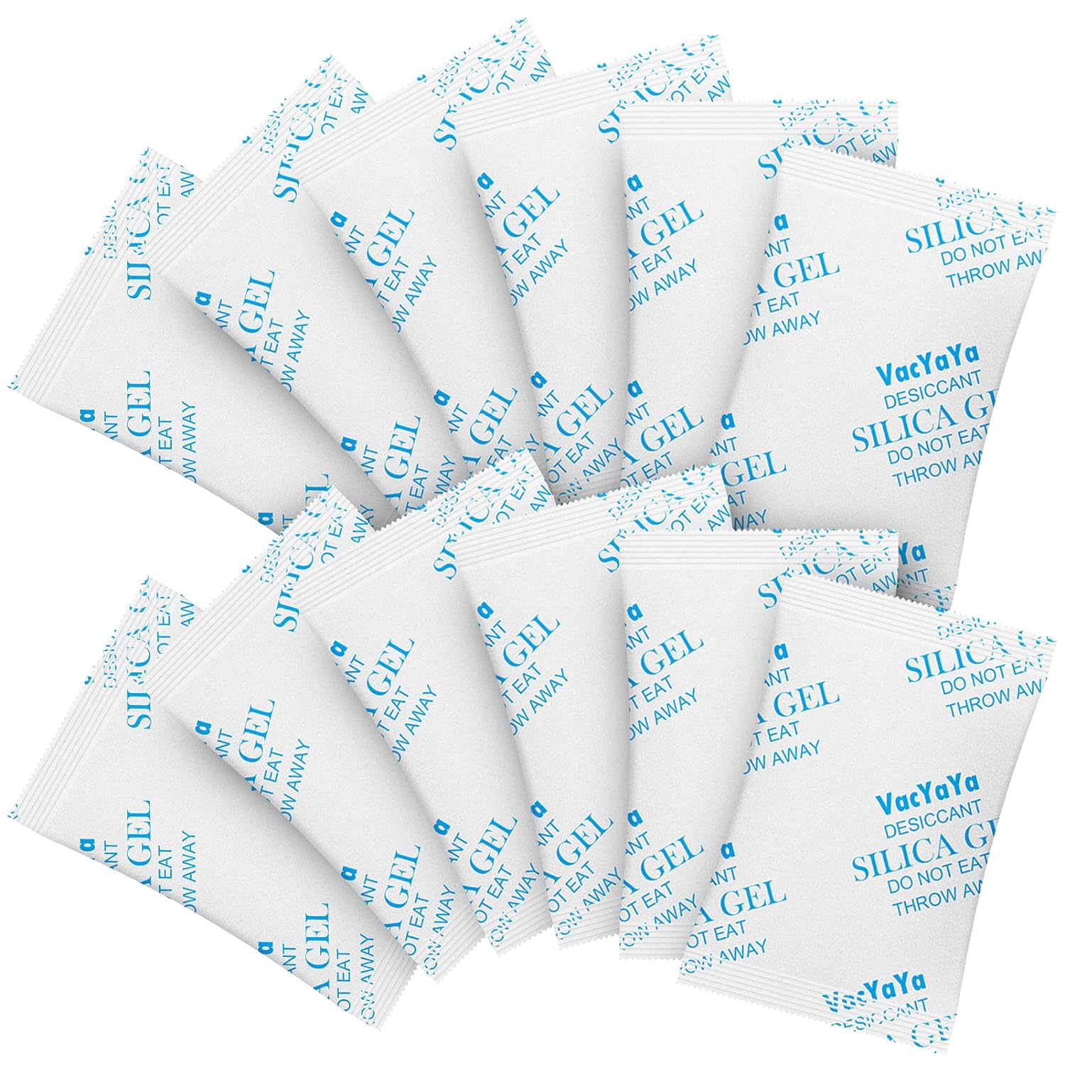 VacYaYa Paquetes desecantes de gel de sílice absorbente de humedad de grado alimenticio de 0.18 oz (200 paquetes) para almacenamiento, paquetes de