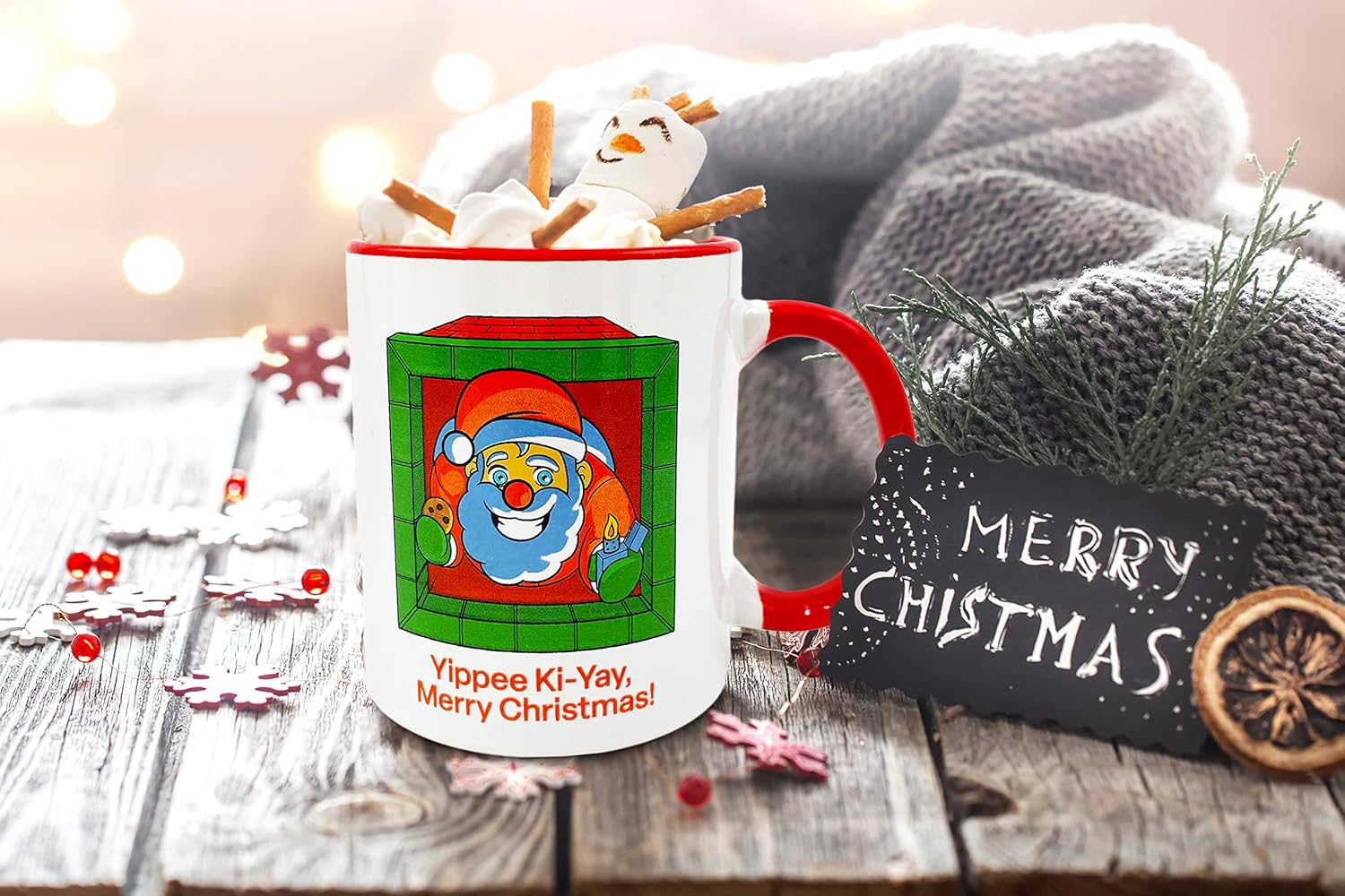 Taza de Navidad Geek, taza de cerámica de Navidad de 11 onzas, taza dura para regalo de película