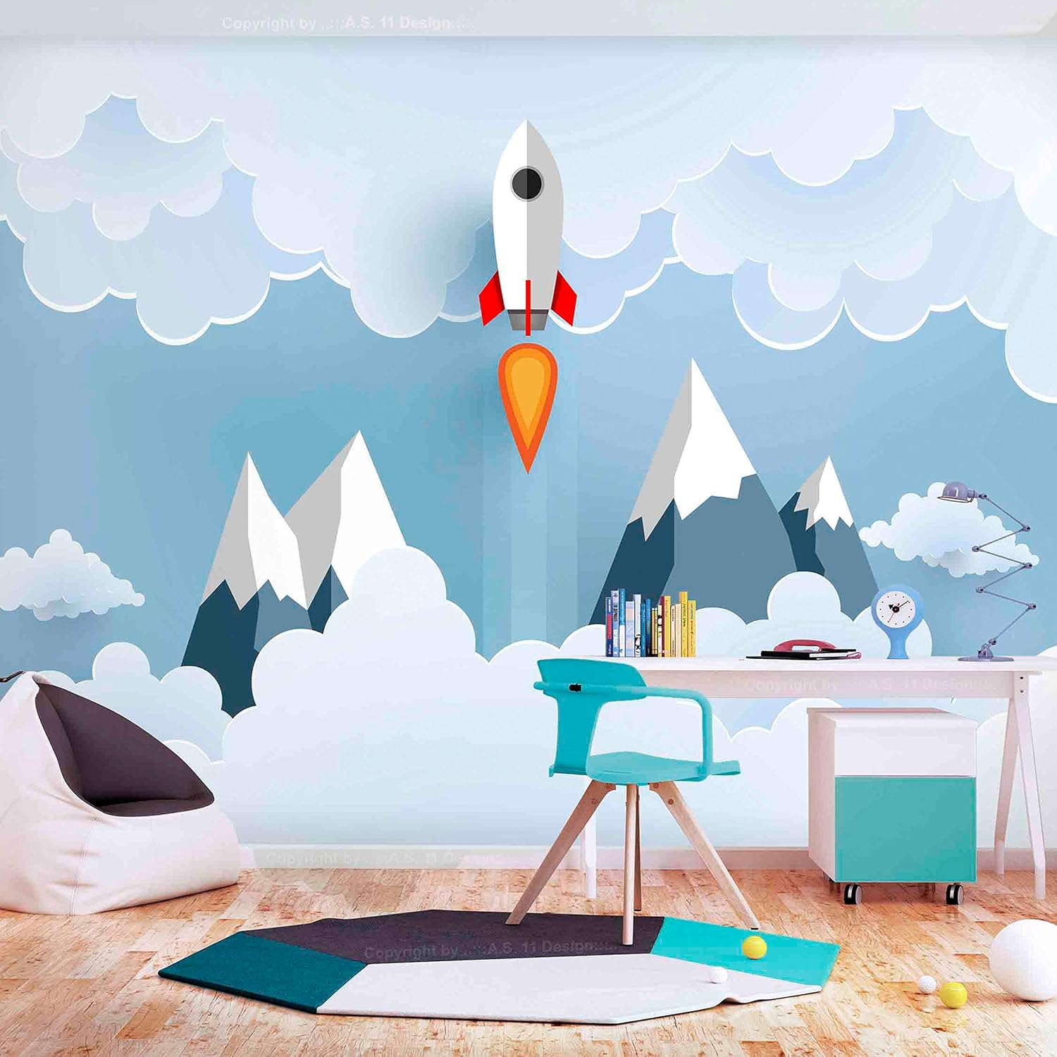 artgeist Mural de pared para niños de 135 x 101 pulgadas, papel tapiz autoadhesivo extraíble grande, diseño de imagen impresa, diseño de imagen,