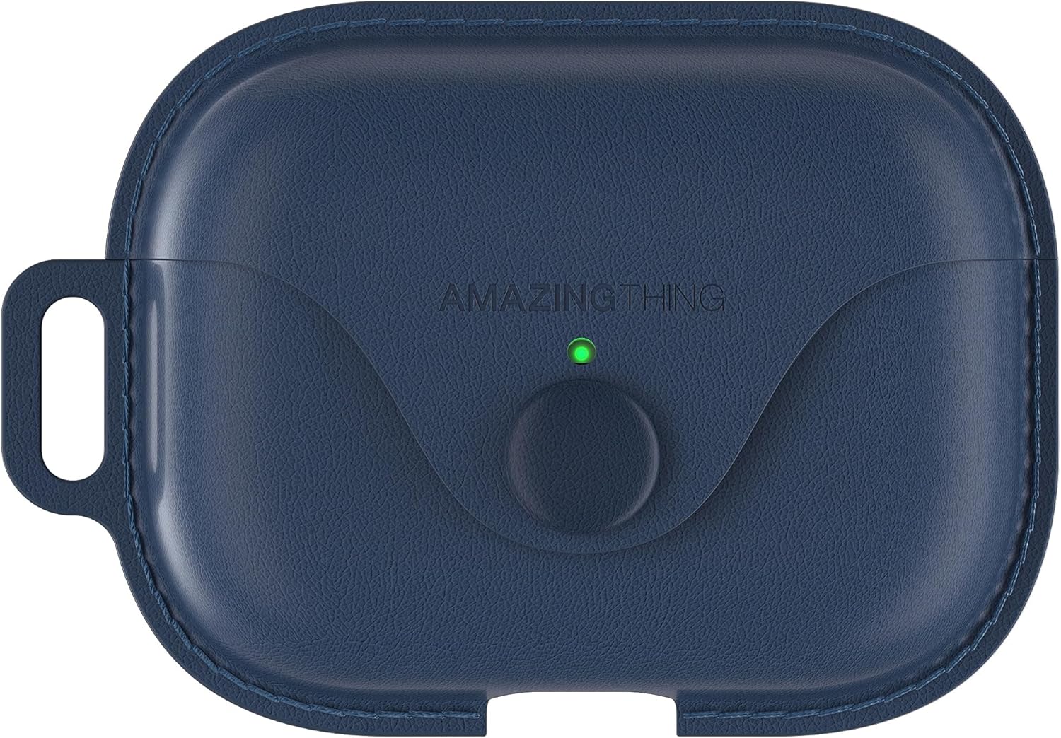 AMAZINGTHING Funda de piel para AirPods Pro 2, funda con cordón, compatible con AirPods Pro de 2 generación y 1 generación, LED frontal visible y