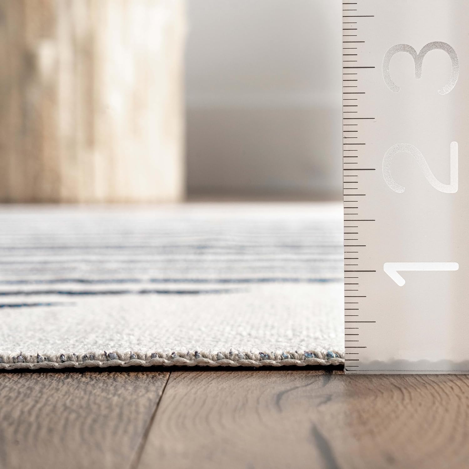 nuLOOM Francesca – Alfombra ultradelgada de luna contemporánea, lavable a máquina, 3 x 5 pies, color gris