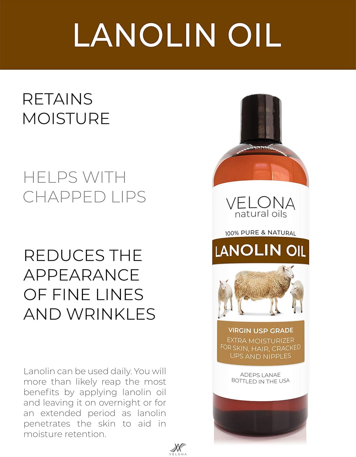 Lanolina aceite USP grado 100% puro piel y cabello Hidratante 8oz