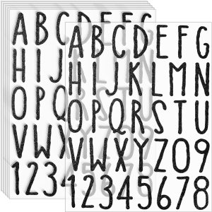 Waynoda Calcomanías de letras del alfabeto con purpurina, 360 piezas, 10 hojas de letras autoadhesivas (negro, 2 pulgadas) Waynoda Calcomanías de letras del alfabeto con purpurina, 360 piezas, 10 hojas de letras autoadhesivas (negro, 2 pulgadas)