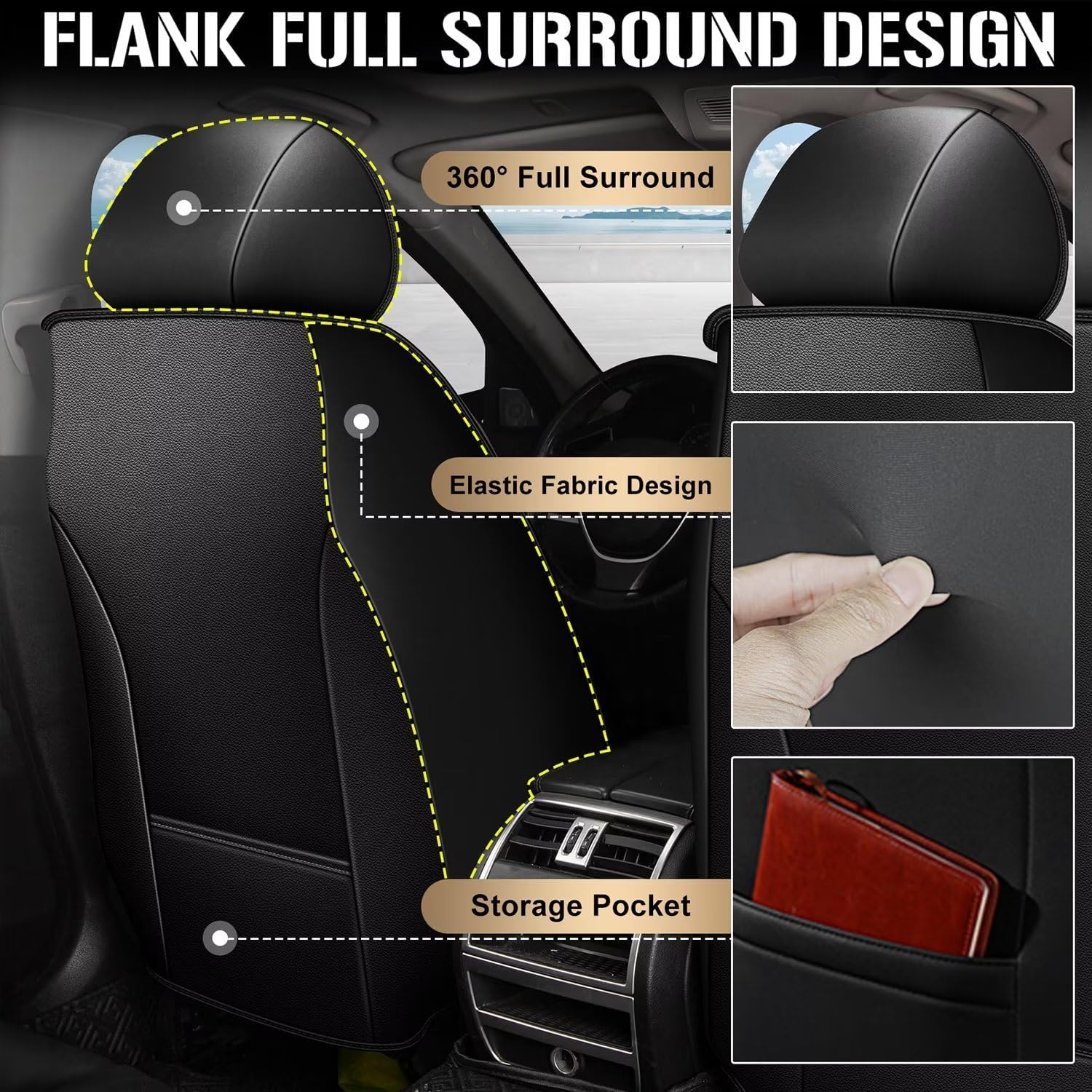 Fundas de asiento de automóvil para Hyundai Santa Fe 2007-2024, juego completo de 5 asientos, impermeable, de piel sintética, protector de cojín
