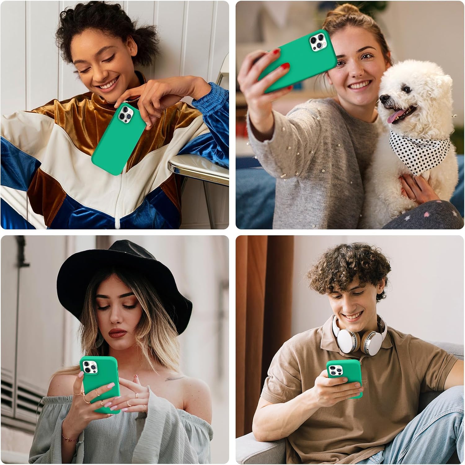 AOTESIER Funda diseñada a prueba de golpes para iPhone 12 Pro Max, funda de silicona líquida con forro de microfibra suave antiarañazos protección