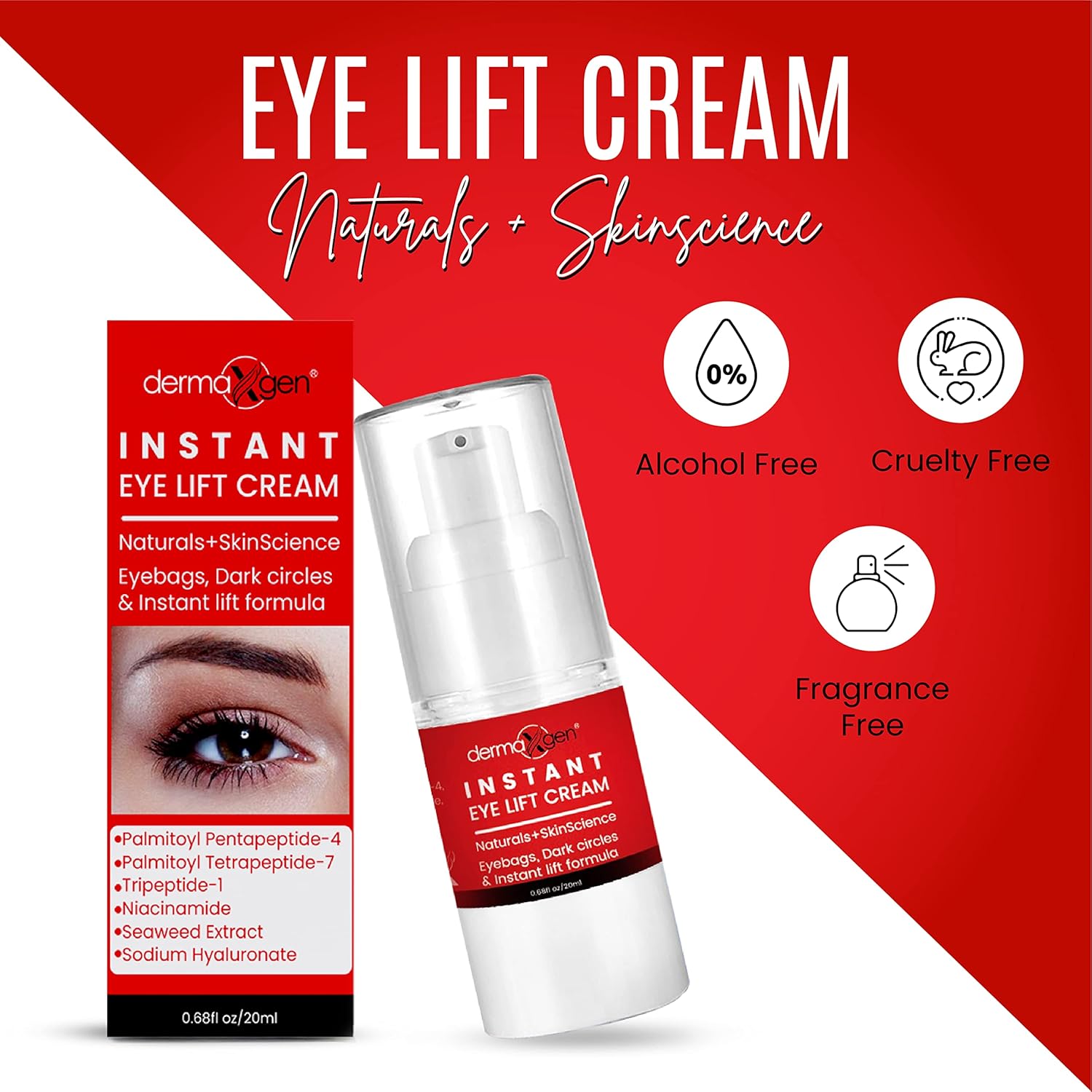 Crema de ojos de reducción rápida, fórmula avanzada de péptidos, suero antienvejecimiento que reduce visiblemente las bolsas debajo de los ojos,