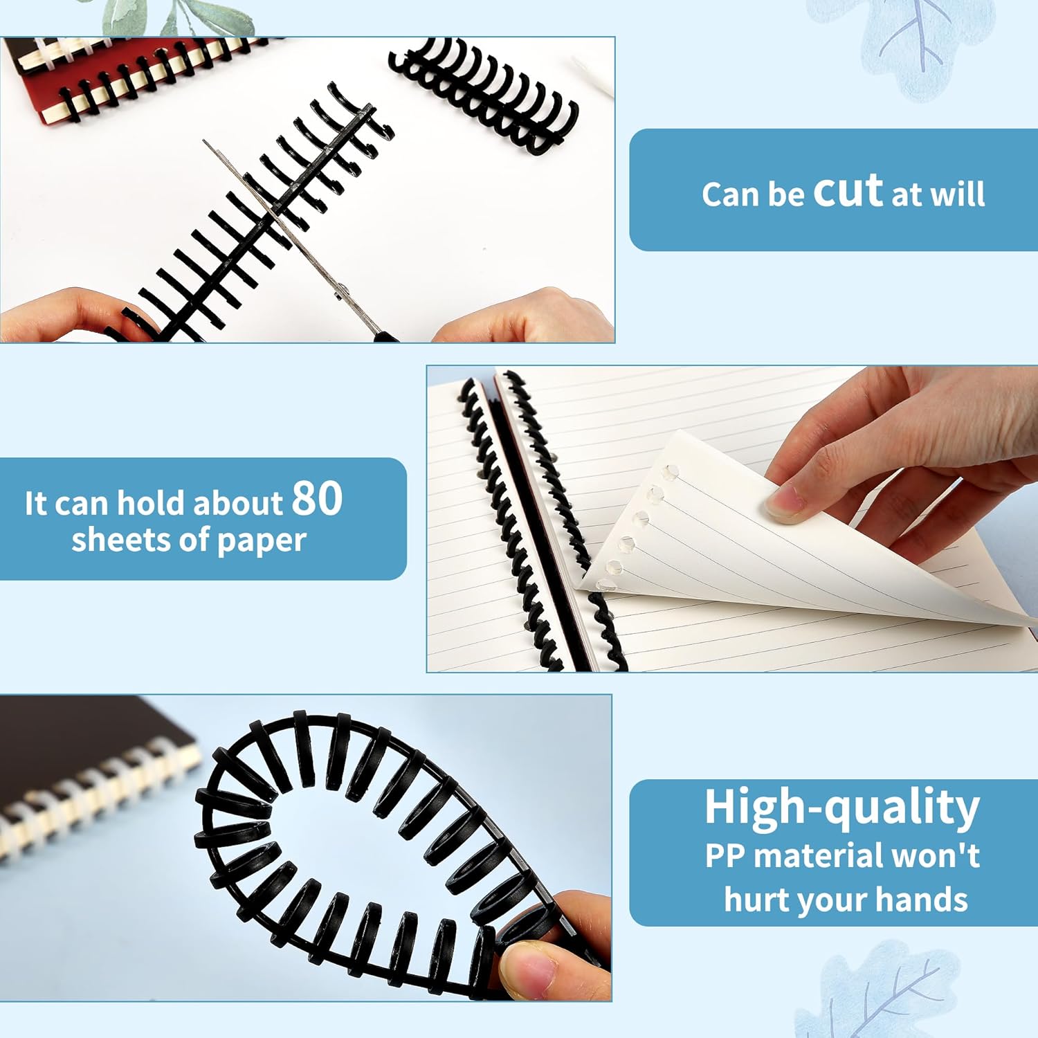 Cuaderno de espiral de 5 x 7 pulgadas de ancho para el trabajo, páginas recargables, 140 páginas A5 Sprial + 120 páginas de recambios de cubierta de