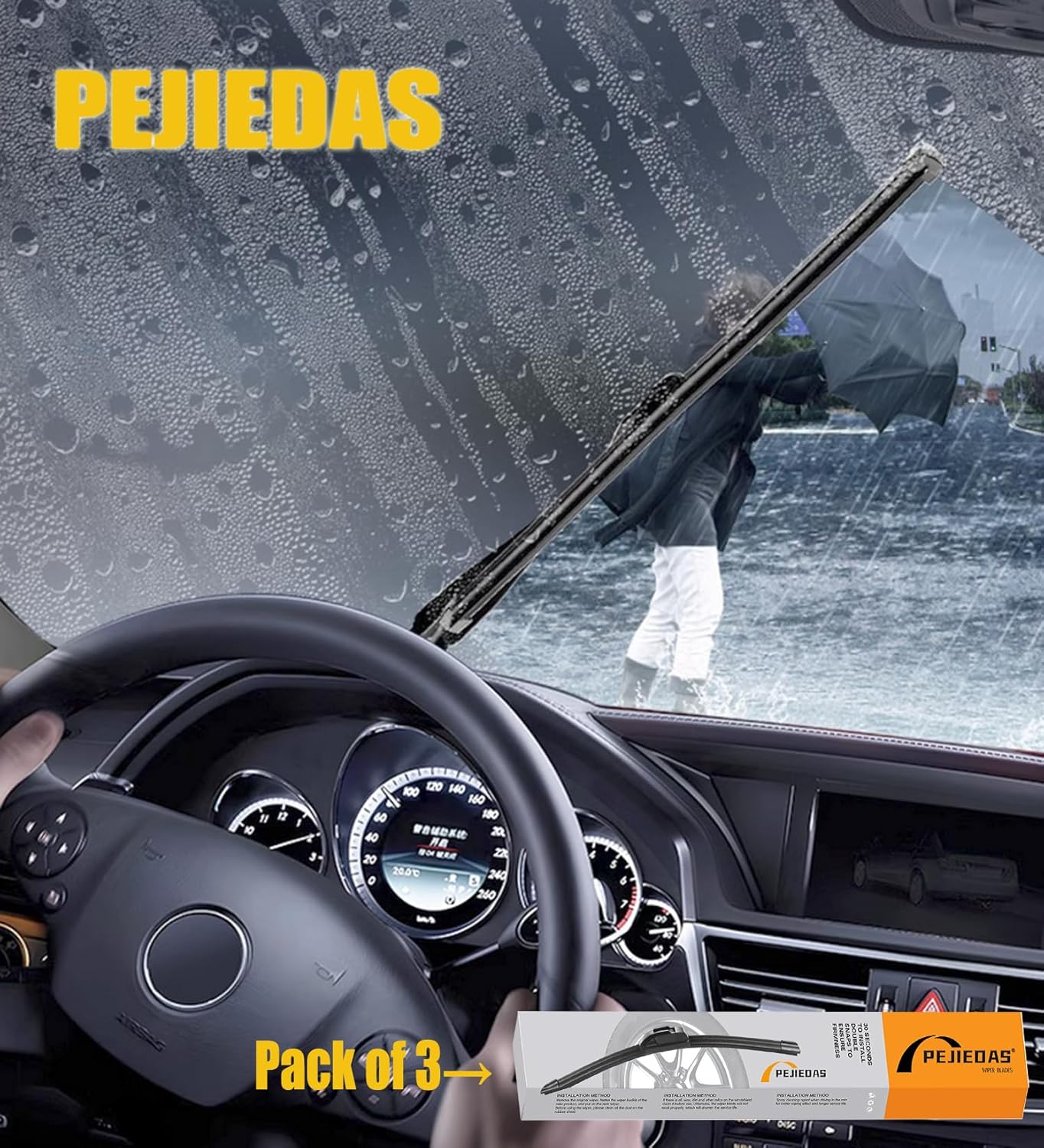 3 limpiaparabrisas para Chevrolet TrailblazerGMCEnvoy 2002-2006Yukon 2000-2006, limpiaparabrisas delantero + limpiaparabrisas trasero, estilo