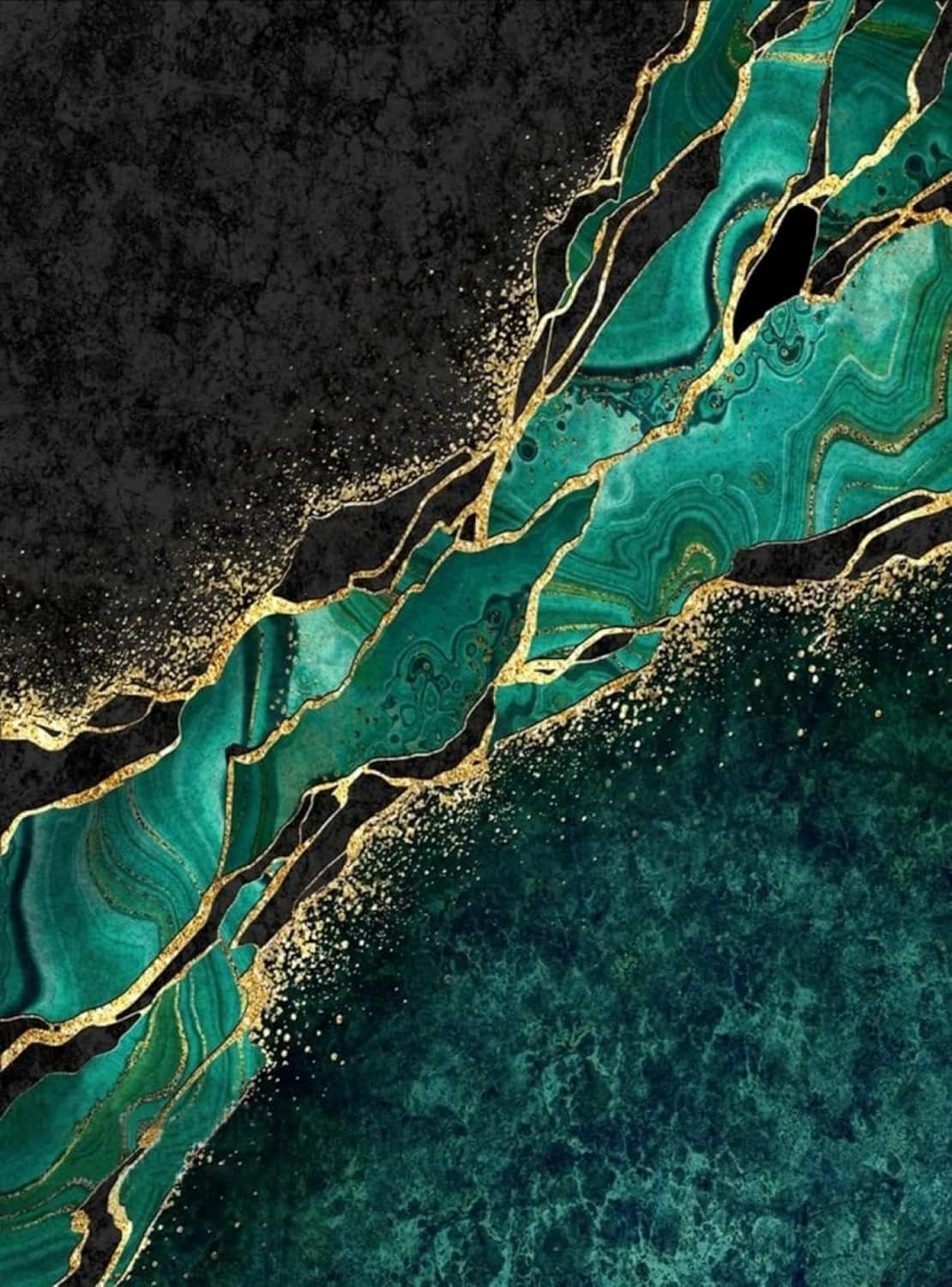 AONIGE Alfombra de área de mármol verde esmeralda, líneas negras doradas abstractas, alfombra grande antideslizante para interiores, para sala de