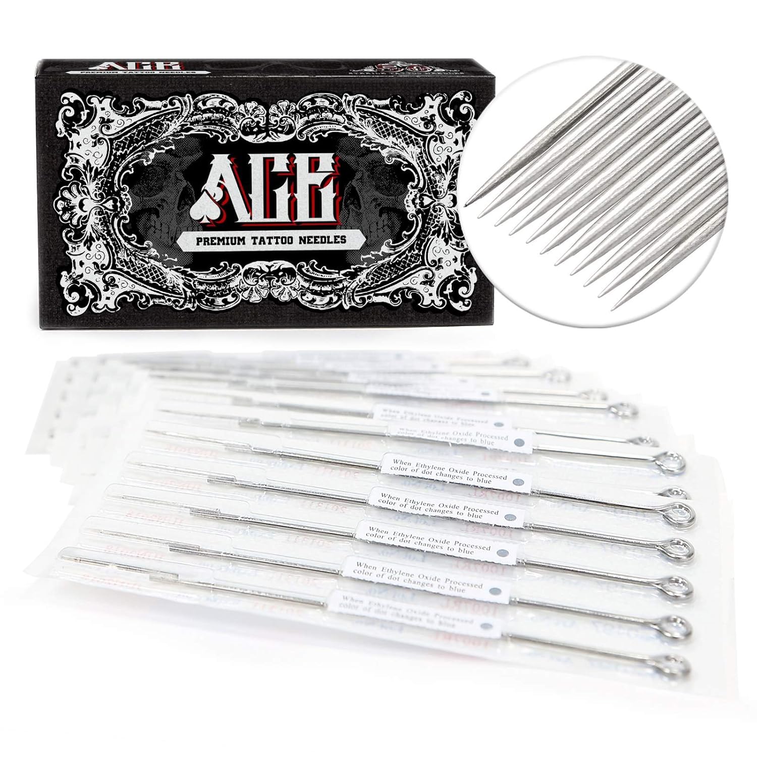 Agujas ACE, 50piezas Agujas para tatuaje previamente esterilizadas