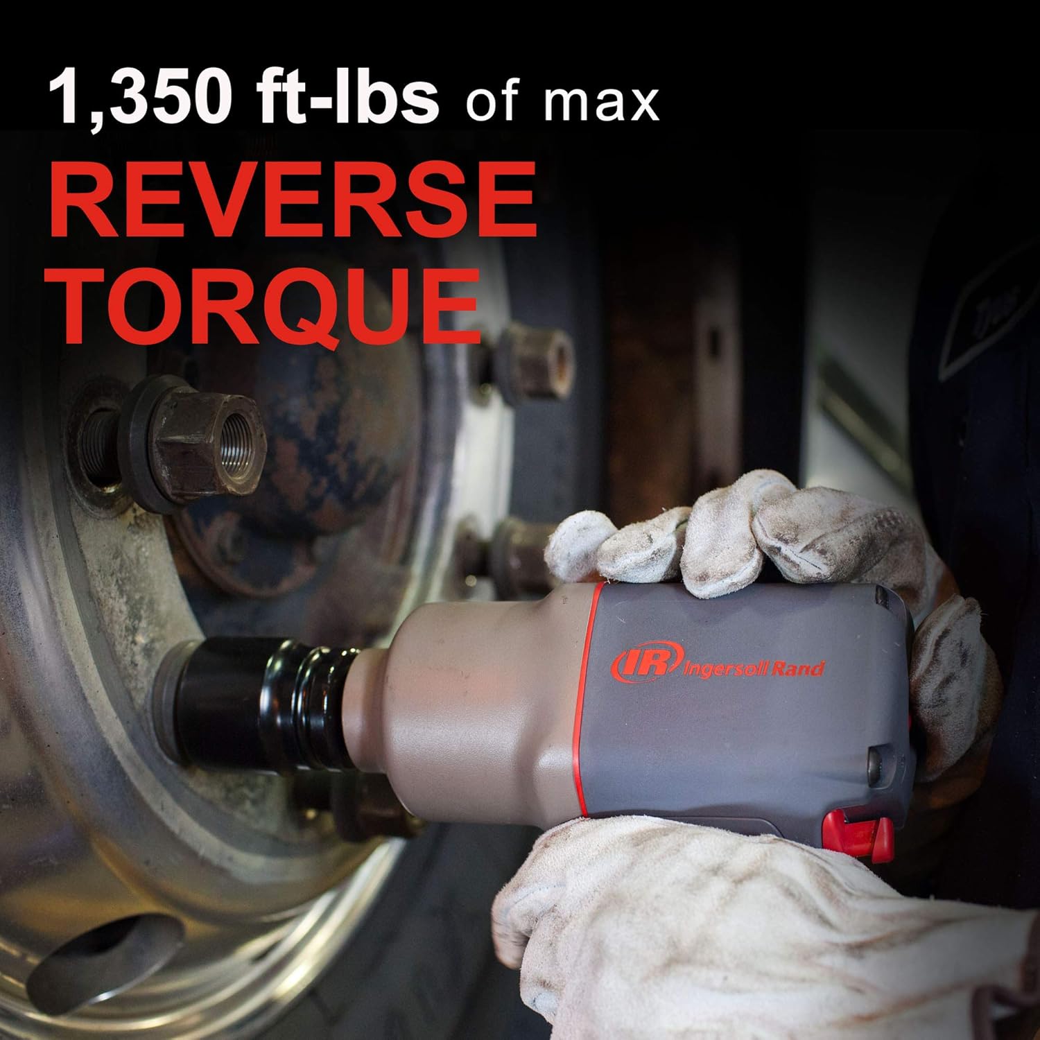 Ingersoll Rand 2235TiMAX-R Llave de impacto neumática de 12 pulgada, color rojo y llave de impacto neumática de 34 pulgadas 2145QiMAX de 34