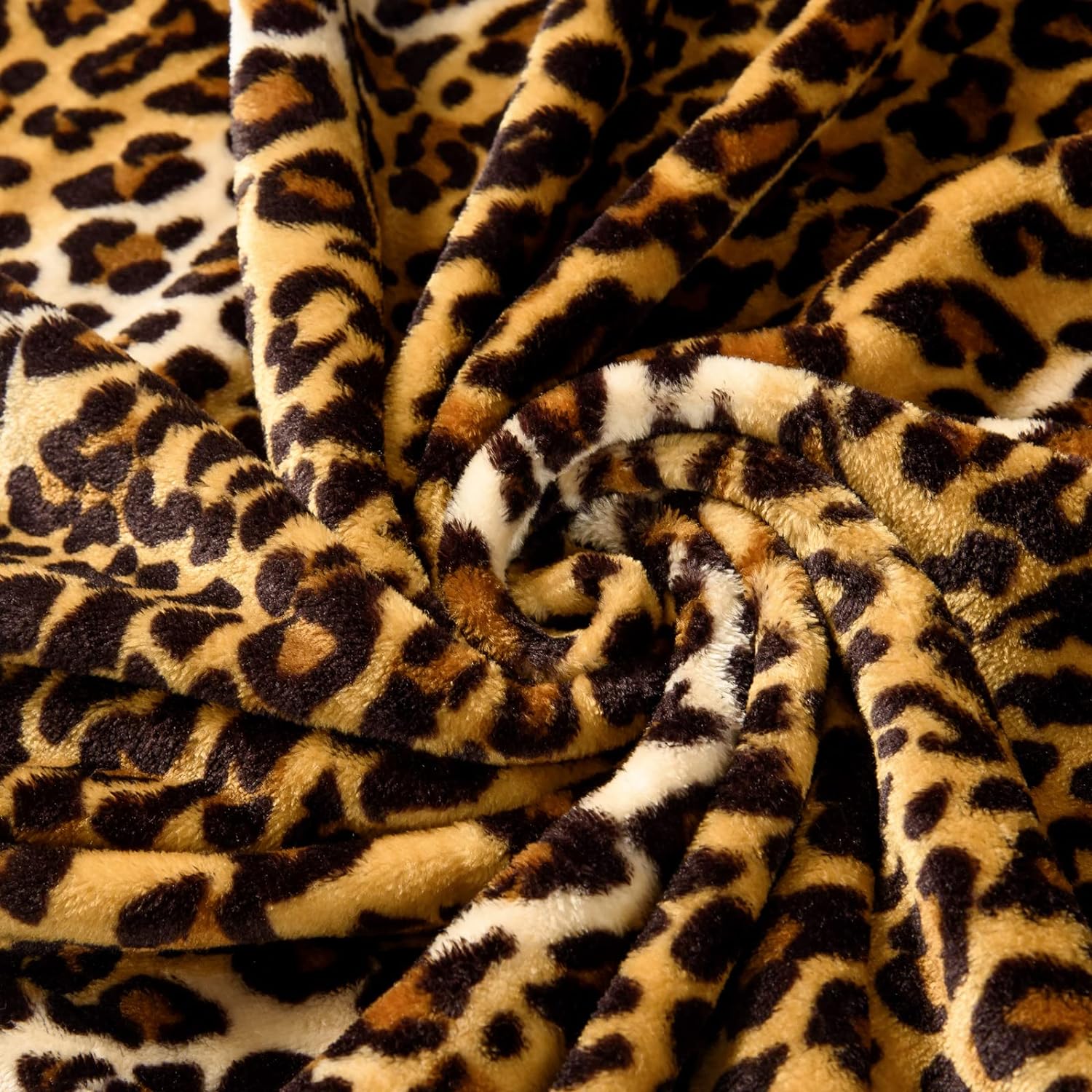 Manta de franela de forro polar con estampado de leopardo (50 x 71 pulgadas) con funda de almohada (18 x 18 pulgadas), manta de cama de doble cara