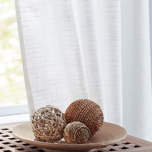 Fmfunctex – Cortinas semitransparentes con textura de lino para ventanas Fmfunctex – Cortinas semitransparentes con textura de lino para ventanas
