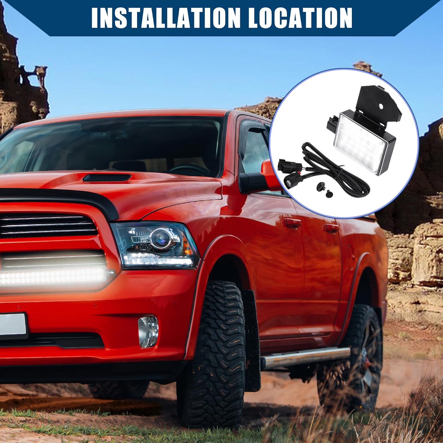 Hihaha NO. 68395126AA56021441AC Conjunto de arnés de lámpara de luz LED para coche para Dodge para Ram 1500 2500 3500 4500 5500 cargador de recogida