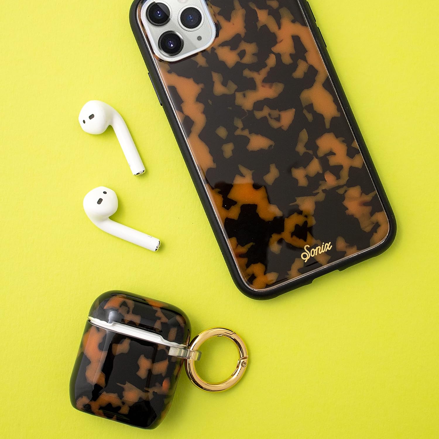 Sonix Funda marrón para Airpod Gen 1  Gen 2 tapa dura Funda protectora de leopardo para Apple Airpods